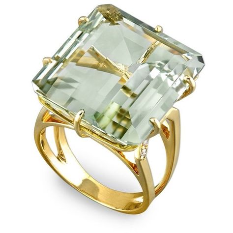 18k Gold Praziolite Ring (€2.825) ❤ liked on Polyvore featuring jewelry, rings, 18k gold ring, 18 karat gold jewelry, gold jewellery, green quartz jewelry and 18k yellow gold ring Prasiolite Ring, Smoky Quartz Earrings, Silver Swan, Square Stone, Gold Gemstone Ring, Gold Rings Jewelry, Yellow Gold Jewelry, Cabochon Ring, 18k Gold Jewelry