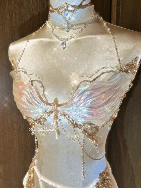 Porcelain Corset, Corset Bra Top, Siren Costume, Mermaid Corset, Top Cosplay, Mermaid Bra, Mermaid Halloween, Corset Bra, Mermaid Costume