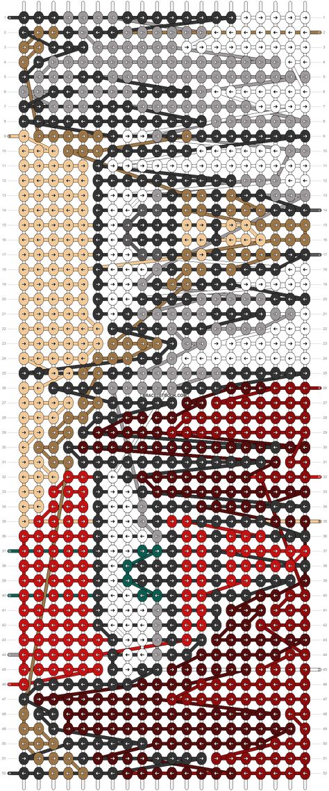 Alpha pattern #90510 | BraceletBook My Hero Academia Cross Stitch Pattern, My Hero Academia Alpha Pattern, Haikyuu Alpha Pattern, Cute Alpha Patterns, Hxh Alpha Pattern, Alpha Bracelet Pattern Anime, Alpha Bracelet, Manga Eyes, Alpha Pattern