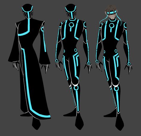 Jumpsuit Sci Fi, Blue Sci Fi Outfit, Sci Fi Clothing Concept Art Male, Tron Character Design, Tron Aesthetic Fashion, Sci Fi Formal Wear, Futuristic Space Suit Concept Art, Sci Fi Outfit Design, Sci Fi Suit Concept Art