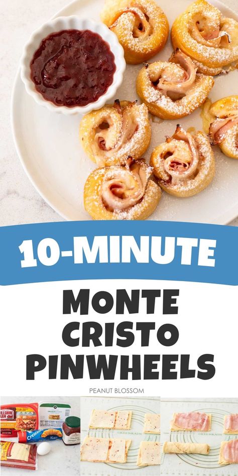 Monte Cristo Sandwich Pinwheels Sandwich Pinwheels, Breakfast Pinwheels, Beginner Baker, Pinwheel Sandwiches, Pinwheels Recipe, Peanut Gallery, Monte Cristo Sandwich, Family Projects, Family Tips