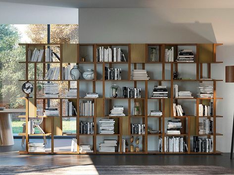 versatile and superb mix of elements in perfect Pacini & Cappellini style: the wooden structure combined with painted metal inserts make MARILA suitable for any environment, giving a touch of originality and character. It can be placed either in the center of the room or on the wall , combining more elements it results as a single large bookcase. Designed by @cesarearosioarchitecturedesign . . #paciniecappellini #paciniecappellinimilano #marila #bookcase #modularbookcase #freestandingbookcase # Floor Games, Solid Wood Bookshelf, Brickell Miami, Large Bookcase, Modular Structure, Bookcase Design, Camera Vintage, Open Bookcase, Wall Bookshelves