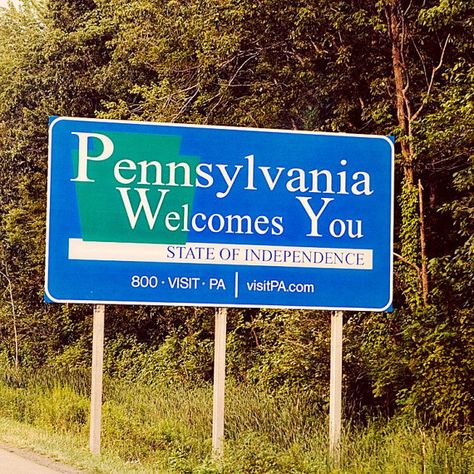 Best things to do in Pennsylvania? Roadside Signs, State Signs, Early Finishers Activities, Travel Inspired, Medical Conditions, Sign Art, Welcome Sign, United States Of America, Places Ive Been