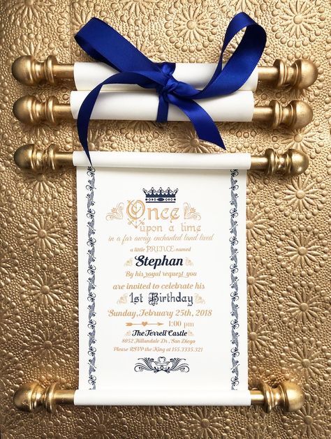 Prince Invitation, Prince Birthday Invitations, Royal Invitation, Scroll Invitation, Prince Birthday Party, Prince Theme, Crown Images, Disney Prince, Royal Theme