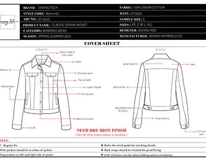 Denim Jacket Tech Pack, Denim Jacket Technical Drawing, Jacket Tech Pack, Fashion Adobe Illustrator, Tech Pack, Illustration Fashion Design, Illustration Fashion, Technical Drawing, Design Fashion