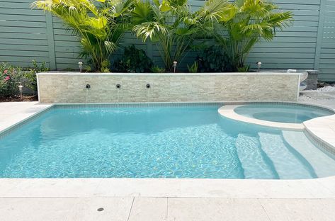 Putting In A Pool: The Process, The Cost, and All The Before & After Photos | Young House Love Backyard Pool And Spa, Pool Design Plans, Spool Pool, Pool Makeover, Small Backyard Pool, Square Pool, Pools For Small Yards, Geometric Pool, Home Pool