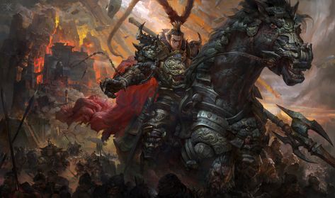 ArtStation - Lu Bu, jingpeng xu Lu Bu, Chinese Warrior, Dark Warrior, Warriors Wallpaper, Dynasty Warriors, Fantasy Battle, Fantasy Warrior, Digital Wallpaper, Chinese Art