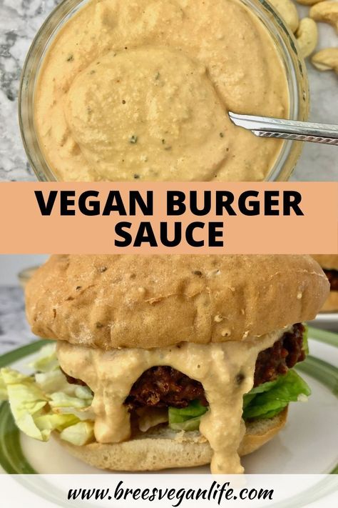 Vegan Buns Recipe, Vegan Burger Sauce, Burger Sauces, Homemade Vegan Burgers, Vegan Spreads, Red Potato Salad Recipe, Vegan Dressings, Sauce Burger, Dr Mcdougall