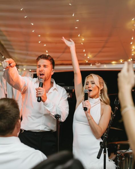 Cheers to another weekend of incredible weddings! This reception was a stunning showcase of elegance and joy. From the pouring champagne tower to the iconic karaoke performances that had everyone on their feet, the night was filled with laughter, music, & memories that will be cherished forever. Planning: @erin.scoutandgrace Photography: @bellavitacollective Venue: @champagne_manor Catering: @bestimpressionscaterers Videography: @jordan_films Band: @colorthenightband DJ: @splitsecondsound S... Karaoke At Wedding, Wedding Karaoke Ideas, Wedding Projector Ideas Receptions, Karaoke Wedding Reception, Wedding Karaoke, Karaoke Wedding, Pouring Champagne, Reception Planning, Beach Party Favors