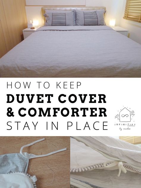 How to Keep Duvet Cover/Comforter Stay in Place – INFINITIDY by Amiko Diy Duvet, Duvet Cover Diy, Bedding Duvet Sets, Baby Duvet, Grey Linen Bedding, Luxury Duvet Covers, Quilted Duvet, Bedding Duvet, Down Comforter