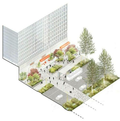 Curb Design Landscape, Urban Intervention Architecture, Mid Rise Architecture, Street Sections Urban Design, Tactile Urbanism, Urban Design Masterplan, Street Analysis, Smart City Design, Urban Section