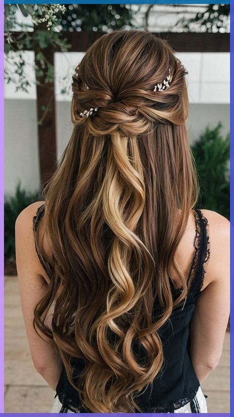 Simple Elegant Wedding Hairstyles, Hair Down Wedding Styles, Hairstyles For Special Occasions, Foods For Hair Growth, Foods For Hair, Elegant Braids, Bridemaids Hairstyles, Inspired Hairstyles, Wedding Hair Colors