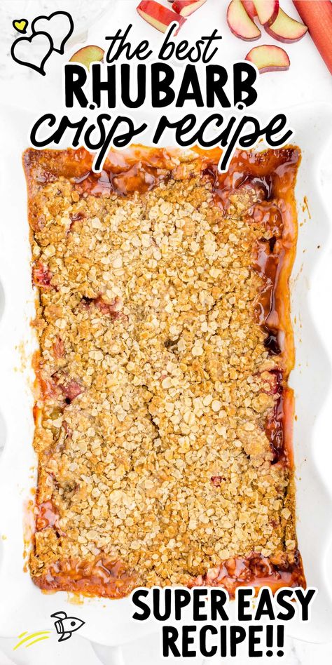 Rhubarb Crisp Pollock Recipes, Easy Rhubarb Recipes, Rhubarb Crisp Recipe, Rhubarb Desserts Recipes, Rhubarb Cake Recipes, Best Rhubarb Recipes, Rhubarb Recipes Crisp, Rhubarb Desserts, Rhubarb Crisp