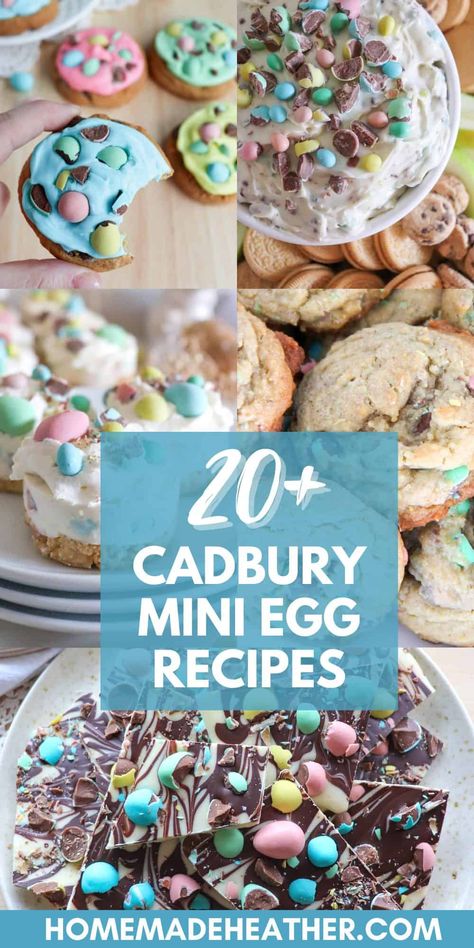 Cadbury Mini Egg Recipes Harry Potter Color By Number, Cadbury Mini Egg Recipes, Cadbury Egg Recipes, Crochet Floor Pouf, Mini Egg Recipes, Cadbury Cookies, Cadbury Mini Egg Cookies, Cadbury Easter Eggs, Easter Dessert Table