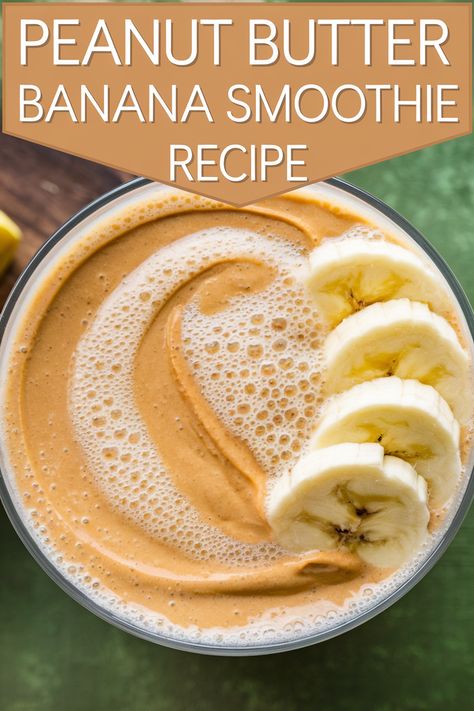 Enjoy a guilt-free, delicious smoothie using bananas and peanut butter, packed with fiber, vitamin C, and antioxidants—ideal for a quick snack or on-the-go breakfast. Customize to suit dietary needs with plant-based milk for a vegan option or almond butter for a peanut-free version. Prepare in advance to streamline your morning routine. Share and save this smoothie hack for your next craving! #PeanutButterLovers #SmoothieRecipe #HealthySwaps #VeganSmoothie #OnTheGoBreakfast #SmoothieLove #BalancedDiet Peanut Butter Banana Smoothie Recipe, Smoothie Hacks, Smoothie Without Yogurt, Peanut Butter Protein Shake, Pb Fit, Peanut Butter Banana Smoothie, Banana Smoothie Recipe, Peanut Butter Smoothie, Workout Smoothies