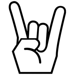 Rock Fingers Tattoo, Rock On Hand Sign, Rock On Hand, Tattoo Finger, Rock Sign, Cricut Decals, Rock Tattoo, Deco Living, Silhouette Curio