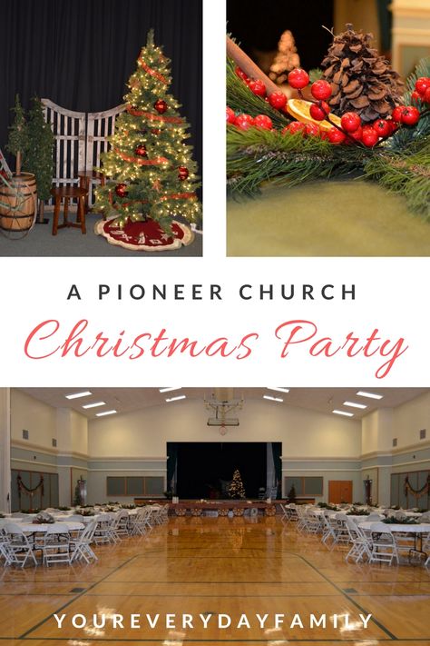 A Pioneer Christmas Church Christmas Party Pioneer Christmas, Ward Activities, Lds Christmas, Christmas Classroom Treats, Church Christmas Party, Ward Christmas Party, Christmas Party Ideas, Christmas Program, Christmas Party Themes