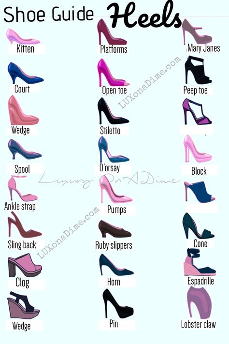 Types Of Shoes For Women, Fashion Education, Fashion Terminology, Shoe Guide, Punk Style Outfits, Feminine Shoes, Heels Aesthetic, Fashion Design Sketch, Fashion Dictionary