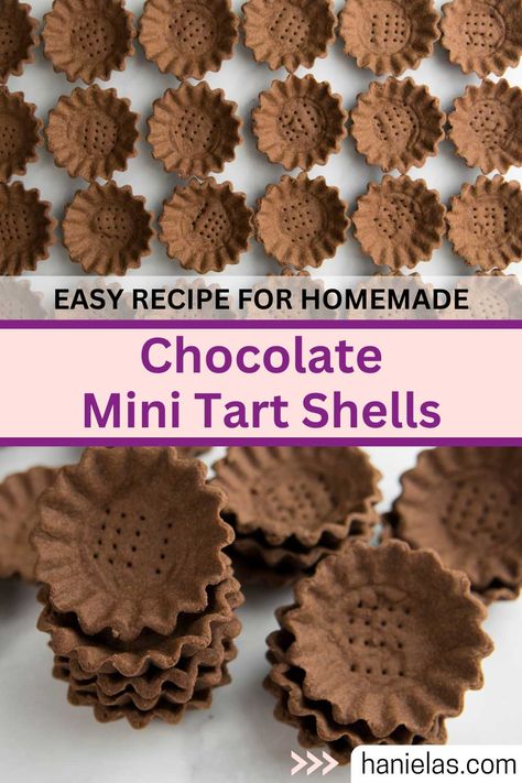 Make delicious chocolate tart shells with my easy recipe. Tart Shell Recipe, Tart Shells Recipe, Mini Tart Shells, Mini Tart Recipes, Chocolate Tarts Recipe, Tartlets Recipe, Mini Torte, Tart Dessert, Dessert Bites