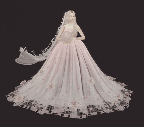 PALACESIMS4 — [PALACESIMS]Wedding Dress ... Sims 4 Big Dresses Cc, Sims 4 Wedding Dress Princess, Sims 4 Princess Dress, Sims Victorian, Sims 4 Wedding Dress, Cc Makeup, Puffy Wedding Dresses, Victorian Mansion, Flower Veil