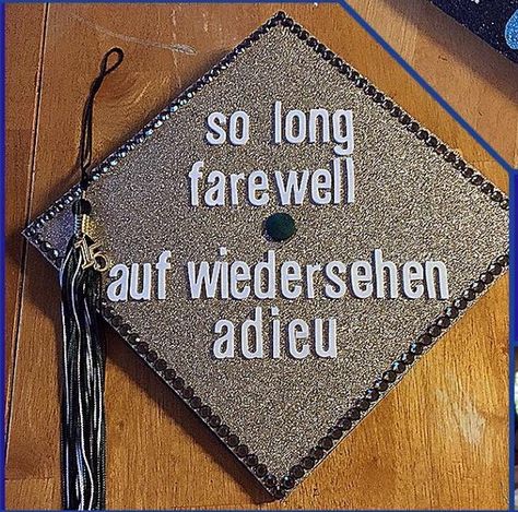 Graduation Cap Design featuring Sound of Music // follow us @motivation2study for daily inspiration Sound Of Music Graduation Cap, Literature Graduation Cap, Musical Grad Caps, Grad Cap Ideas Musical Theatre, Music Teacher Graduation Cap, Song Graduation Cap, Graduation Cap Designs Theatre, Theater Graduation Cap, Music Grad Cap