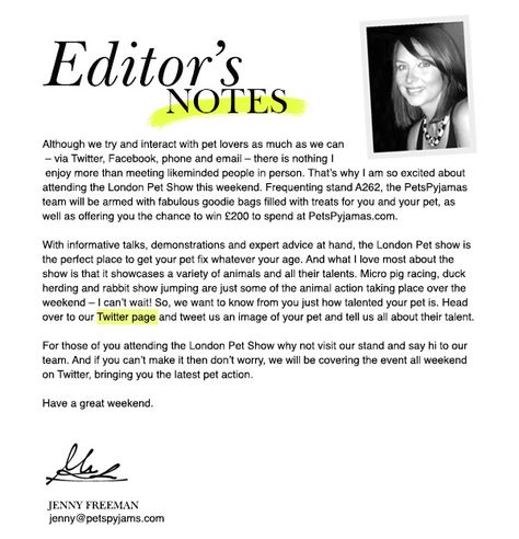 The layout of this letter is very straight forward and formal, although the use of highlighting adds a sense of personalization and care from the editor. This small touch adds both a new visual element of color, but changes the composition to further involve the editor. Letter From The Editor Magazine, Letter From The Editor Design, Editor's Note Magazine, Editors Letter, Perfume Magazine, Publication Inspiration, Magazine Moodboard, Letter Layout, Travel Magazine Layout