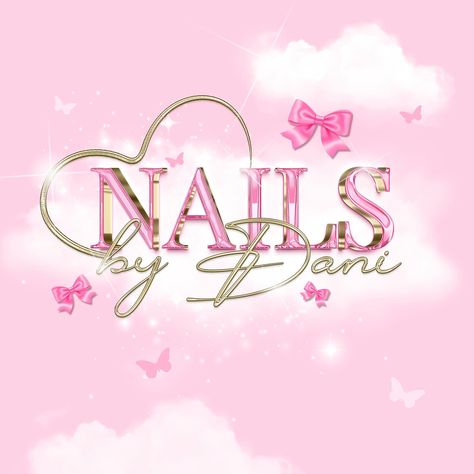 Text Based Logo for ‘Nails by Dani’ 🎀✨ Nails Business Logo, Logo For Nails, Nail Business Logo, Press On Nails Business, Text Based Logo, Nails Business, Nail Business, Hair Nails, Business Logo