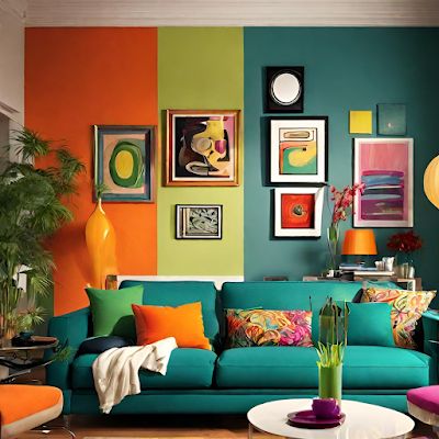 Keeping it Real: Not Afraid of Color - 4 Bright and Happy Living Room Ideas Multicoloured Living Room, Maximalist Color Palette Living Room, Bright Colours For Living Room Wall, Bright Paint Colors For Living Room To Go With Brown Fearure Walls, Bright Basement Ideas, Bright Living Room Colors, Colorful Pop Art Living Room, Bright Livingroom Wallpaper, Bright Color Interior Design