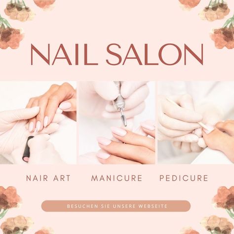 Spa Promo, Nails Pedicure, Art Deco Nails, Nail Salon Design, Nail Art Salon, Ads Design, Nail Services, Beauty Clinic, Nail Art Designs Videos