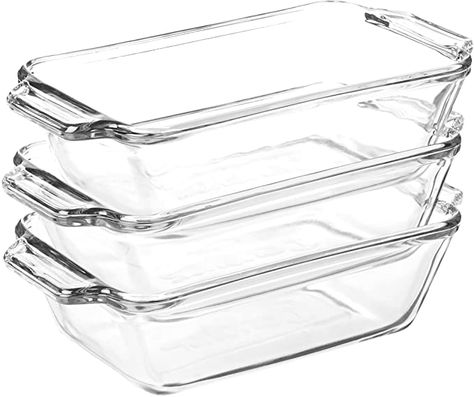 Amazon.com: Anchor Hocking 1.5-Quart Oven Basics Loaf Dish, Set of 3, Clear: Home & Kitchen Glass Bakeware Set, Baking Pans Set, Glass Bakeware, Bread Pan, Classic Cake, Bakeware Set, Baking Set, Pan Bread, Classic Dishes