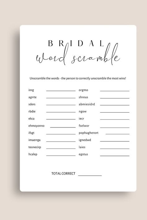 Bridal Shower Word Scramble, Word Scramble Bridal Shower, Bridal Shower Game, Bridal Word Scramble, Bridal Shower Games, Printable Games Bridal Shower Word Scramble, Bridal Word Scramble, Hen Games, Bridal Shower Games Printable, Shower Games Bridal, Paper Portrait, A4 Size Paper, Scramble Words, Hen Party Games