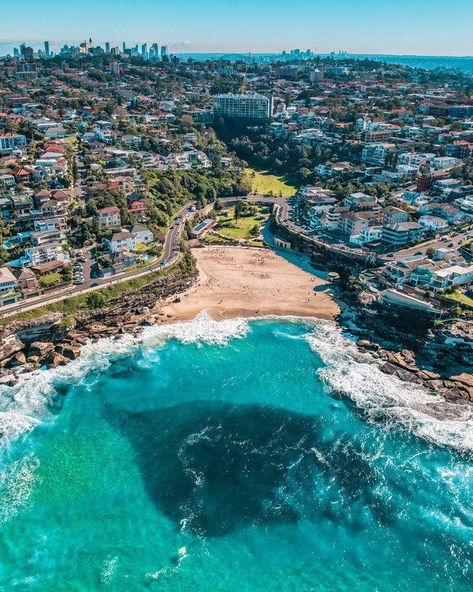 aerial view of tamarama beach in sydney Eden Australia, Australia East Coast, Manly Beach Sydney, Palm Beach Sydney, Campervan Travel, Coogee Beach, Bronte Beach, Jervis Bay, Manly Beach