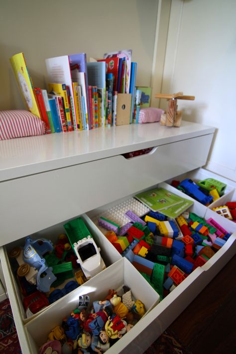 Duplo Storage. Ikea drawers and dividers. Lego Duplo Storage Ideas, Duplo Organization Ideas, Duplo Organization, Lego Duplo Storage, Duplo Storage Ideas, Duplo Storage, Lego Storage Diy, Ikea Rack, Amazing Playroom