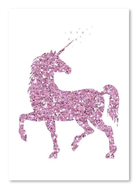 Pink Kids Room, Glitter Carnaval, Glitter Room, Unicorn Frame, Unicorn Bedroom, Unicorn Graphic, Unicorn Wall Art, Glitter Rosa, Glitter Unicorn