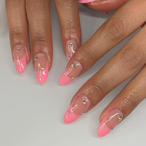 Pink Frenchies, Fab Nails, I Forgot, Flash, Sparkle, Glitter, Nails, Pink, On Instagram