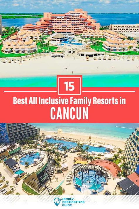 The 15 Best All Inclusive Resorts in Cancun for Families in 2020 Best Cancun Resorts, Cancun Family Vacation, All Inclusive Beach Resorts, Resorts For Kids, Kid Friendly Resorts, Cancun All Inclusive, Best Family Resorts, Cancun Vacation, Best All Inclusive Resorts