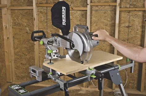 Genesis GMSDR1015LC 15Amp 10Inch Sliding Compound Miter Saw Grey -- Information could be located by clicking on the photo. (This is an affiliate link). Sliding Compound Miter Saw, Compound Mitre Saw, Dust Collection System, Shop Bench, Base Moulding, Laser Light, Table Extension, Tool Chest, Miter Saw