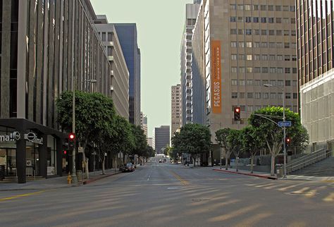 The Backrooms, Asphalt Road, Blue Building, Hotel Building, Cleaning Company, Space City, Cartoon Background, Modern Urban, Downtown Los Angeles