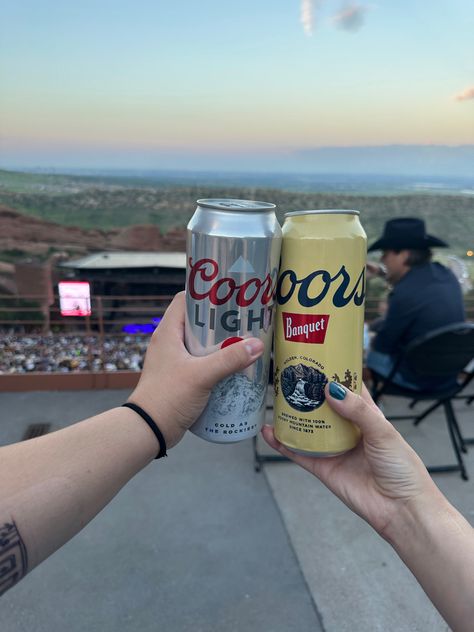 Coors, beer, red rocks ampitheather, concerts Beer Asthetic Picture, Coors Banquet Aesthetic, Coors Light Aesthetic, Coors Banquet, Beer Aesthetic, White Trash Bash, Golden Colorado, Western Bedroom Decor, Western Wallpaper Iphone