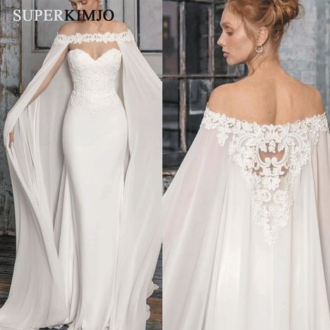 Cheap Evening Dresses, Buy Directly from China Suppliers:SuperKimJo Robe Soiree Dubai 2020 Lace Applique Elegant Evening Dresses Long Chiffon Ivory Off the Shoulder Cape Evening Gown Enjoy ✓Free Shipping Worldwide! ✓Limited Time Sale ✓Easy Return. Arabic Evening Dress, Luulla Dresses, Ivory Evening Dress, Country Wedding Gowns, Elegant Evening Dresses Long, Cheap Evening Dresses, Chiffon Evening Dresses, Dress Chiffon, Formal Party Dress