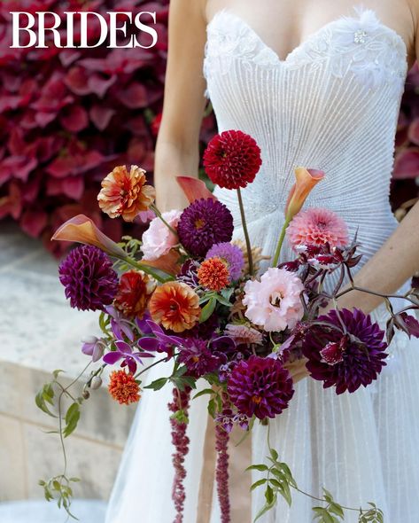 Exclusive: “Bachelor in Paradise” stars @abigail_heringer and @noah_erb took us inside their Tulsa, Oklahoma, wedding weekend that was bursting with autumnal hues. 💜See the details plus exclusive quotes from the couple on their hometown celebration planned by @everandivyevents and shot by @lauren.e.rader at the link in bio. 📷: @lauren.e.rader 📋: @everandivyevents 🎥: @meganreeves.co 💐: @emeraldandolive 👗: @nettabenshabu.official @jaxonjamescouturebridal 📍: @philbrookmuseum 💇‍♀️: @chelseaberg... Anenome Flower, Calla Lillies Bouquet, Exclusive Quotes, Red Flower Bouquet, Birthday Themes For Adults, Red Bridal Bouquet, Bachelor In Paradise, Flower Varieties, Celebrity Bride