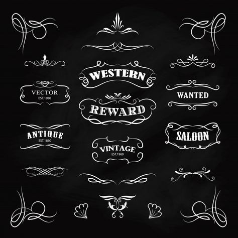 Western borders and logos collection, vi... | Premium Vector #Freepik #vector #logo #frame #vintage #design Western Decor Diy, Western Logo, Logo Frame, Western Borders, Floral Logo Design, Leather Craft Patterns, Shirt Logo Design, Simple Canvas Paintings, Floral Logo