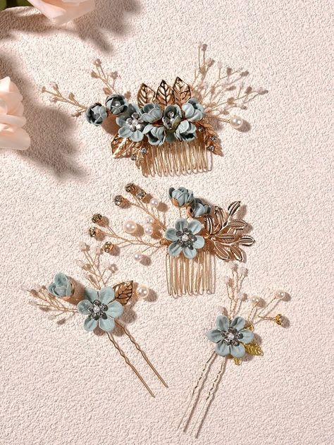 Unique Bridesmaid Gifts, Bride Hair Flowers, Bridal Headwear, Pin Hair, Hair Accessories Set, Bride Flowers, Flower Hair Comb, Bridal Hair Flowers, Sophisticated Wedding