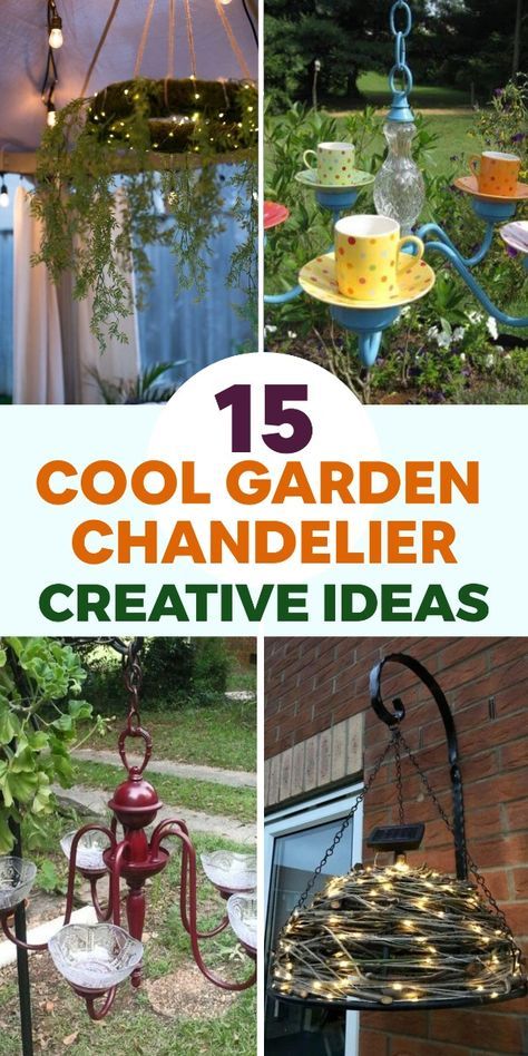 💡✨ Create a captivating ambiance in your garden with a cool garden chandelier! Choose a chandelier that complements your garden's style, whether it's a rustic lantern-style chandelier or a modern, sleek design. Hang it from a pergola or gazebo to add a touch of elegance and sophistication to your outdoor space. Opt for chandeliers with dimmable LED lights to adjust the brightness according to your desired mood. The soft and inviting glow of the chandelier will create a cozy and intimate atmosphere, perfect for relaxing evenings or entertaining guests. Let your garden shine with this stylish and functional lighting statement! #GardenChandelier #OutdoorLiving Garden Chandelier Ideas, Updated Chandelier, Solar Light Chandelier, Garden Chandelier, Solar Chandelier, How To Make A Chandelier, Chandelier Makeover, Chandelier Ideas, Old Chandelier