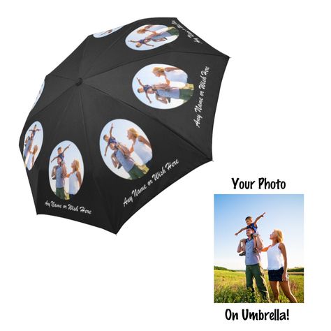 Personalized Custom Photo Umbrella Personalized Umbrella, Family Photo Gifts, Picture Family, Custom Umbrella, Umbrella Wedding, Cadeau Photo, Puppy Lover, Teachers Day, Folding Umbrella