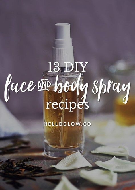 13 DIY Body Spray Recipes Diy Body Spray Recipes, Homemade Body Spray, Diy Face Mist, Body Spray Recipe, Diy Body Spray, Beauty Diy Skincare, Hello Glow, Perfume Recipes, Face Spray