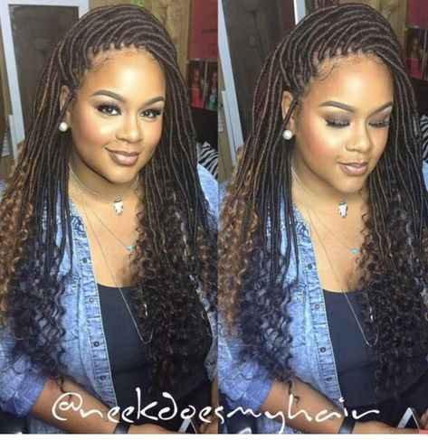 Perfect | Faux locs hairstyles, Crochet braids hairstyles, Hair styles Soft Locs Hairstyles, Hairstyles Kenya, Goddess Locs Crochet, Goddess Faux Locs, Faux Loc, Awesome Crochet, Faux Locks, Locs Crochet, Faux Locs Hairstyles