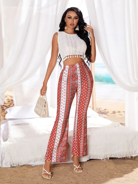 Spring Outfits Boho, Flare Leg Trousers, Fringe Pants, Women Bottoms, Flare Leg Pants, Cute Casual Outfits, Autumn Summer, Summer Fall, Malta