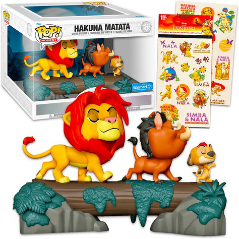 Lion King Hakuna Matata Funko Pop Set - 3 Lion King Funko Pops Including Simba, Pumbaa, and Timon Plus Stickers for Kids, Teens | Disney Lion King Figure Set. This Hakuna Matata Lion King Funko Pop set includes 3 Funko Pop Figures: 1 Simba figure, 1 Timon figure, and 1 Pumbaa figure. Sure to be a hit with Lion King fans of all ages! This Funko Pop set is perfect to give as a gift to your favorite Lion King or Disney fan. 3 Lions, Lion King Hakuna Matata, Simba And Nala, Stickers For Kids, Funko Pop Figures, Disney Lion King, Pop Figures, Disney Fan, Funko Pops