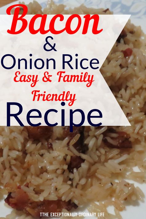 Puerto Rican Bacon Rice, Rice With Bacon And Onion, Rice Bacon Recipes, Bacon And Rice Recipes, Bacon Fried Rice Recipe Easy, Rice And Bacon Recipes, Onion Rice Recipe Simple, Bacon Rice Recipes, Onion Rice Recipe